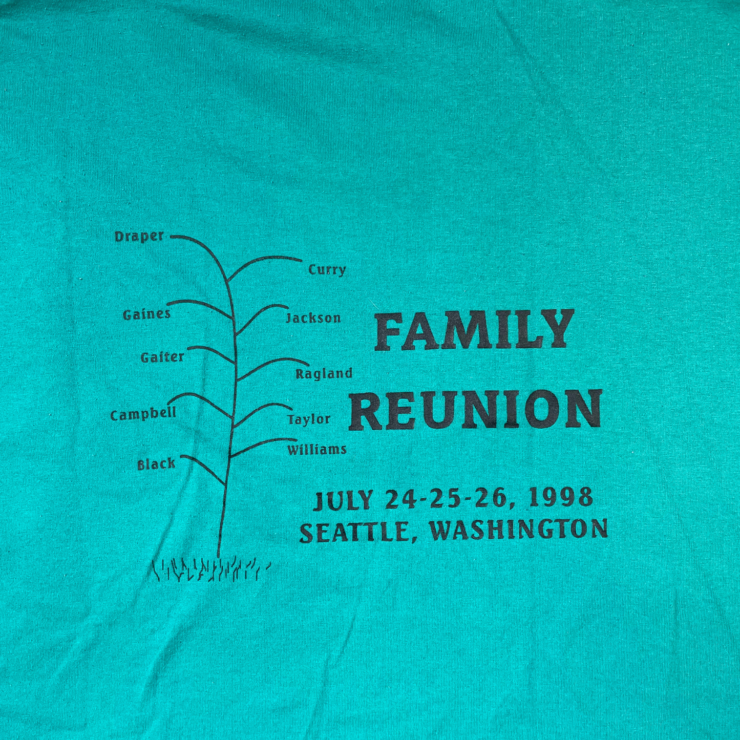 CURRY & DRAPER FAMILY REUNION Tee / 1998 Seattle, U.S.A.